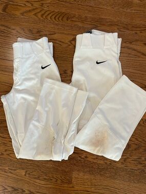Nike Baseball Practice Pants Lot Of 2  White Size XL Youth